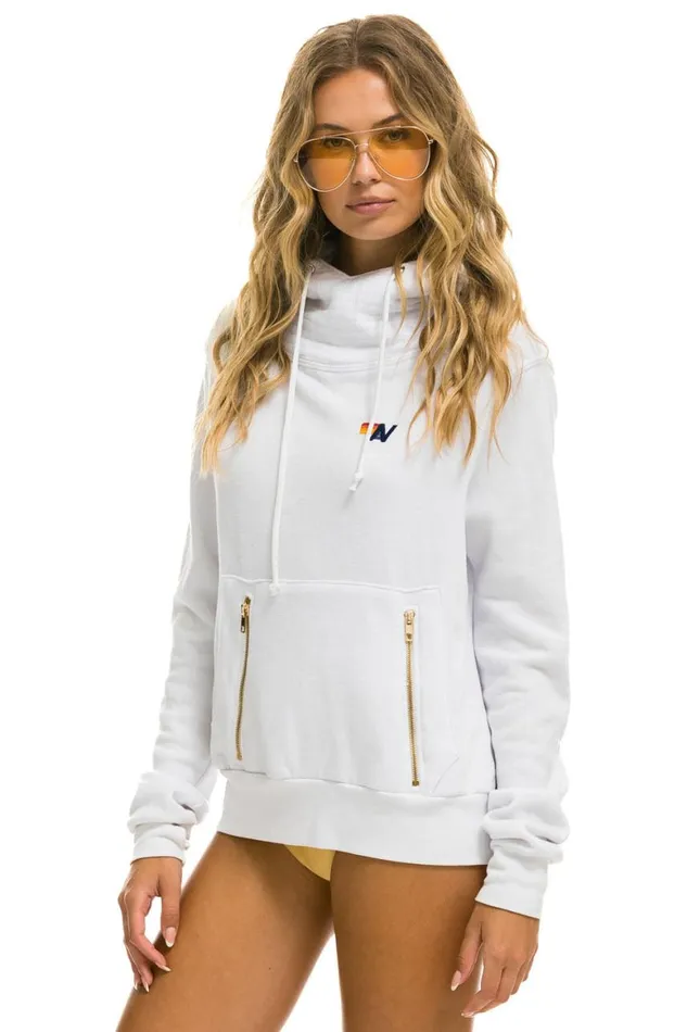 WomenMen Hoodies Aviator Nation Ninja Pullover Hoodie 8211 White