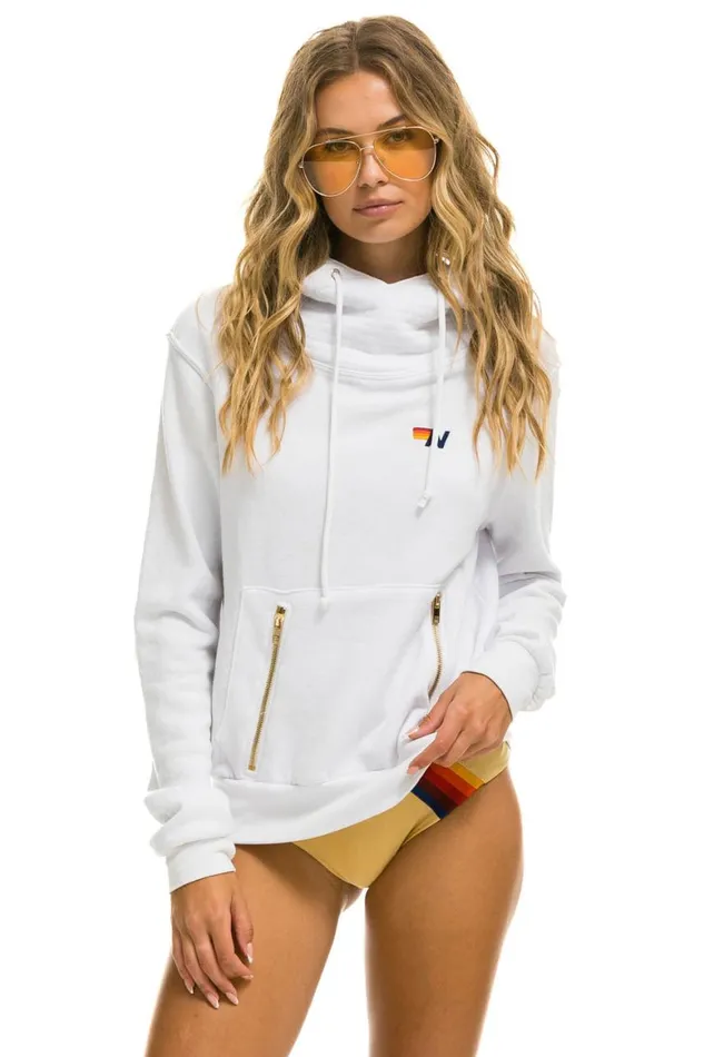 WomenMen Hoodies Aviator Nation Ninja Pullover Hoodie 8211 White