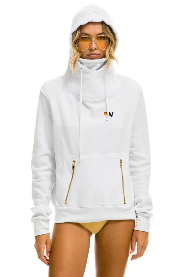 WomenMen Hoodies Aviator Nation Ninja Pullover Hoodie 8211 White