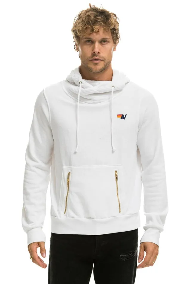 WomenMen Hoodies Aviator Nation Ninja Pullover Hoodie 8211 White