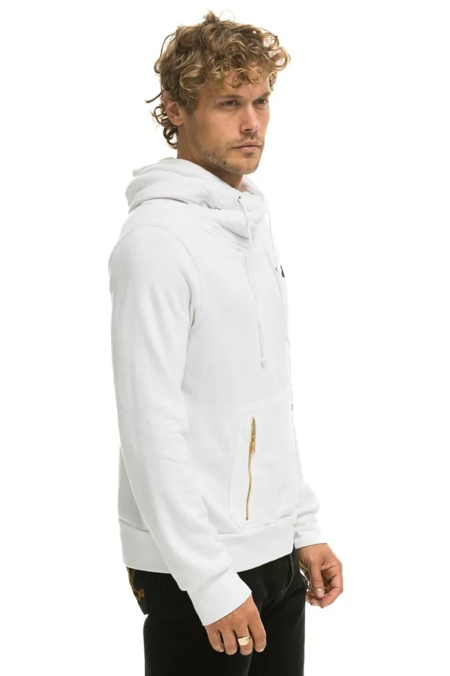 WomenMen Hoodies Aviator Nation Ninja Pullover Hoodie 8211 White