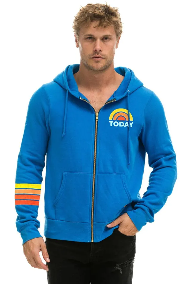 WomenMen Hoodies Aviator Nation Today Show Zip Hoodie 8211 Ocean