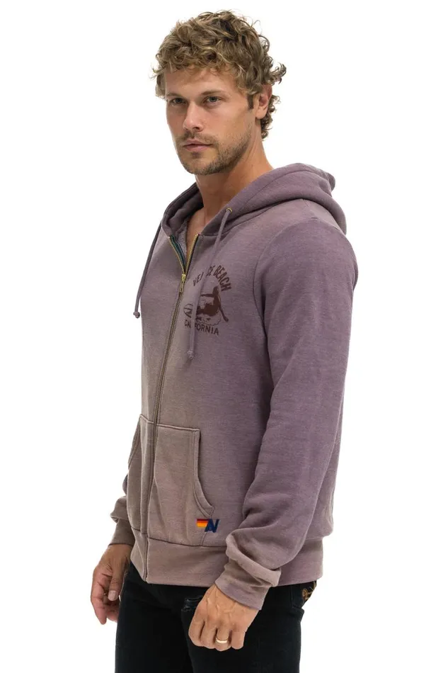 WomenMen Hoodies Aviator Nation Venice Surfer Zip Hoodie 8211 Faded Mocha