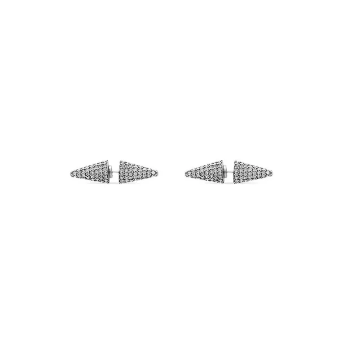 WomenMen Jewellery Balenciaga Cagole Spike Earrings In Antique Silver