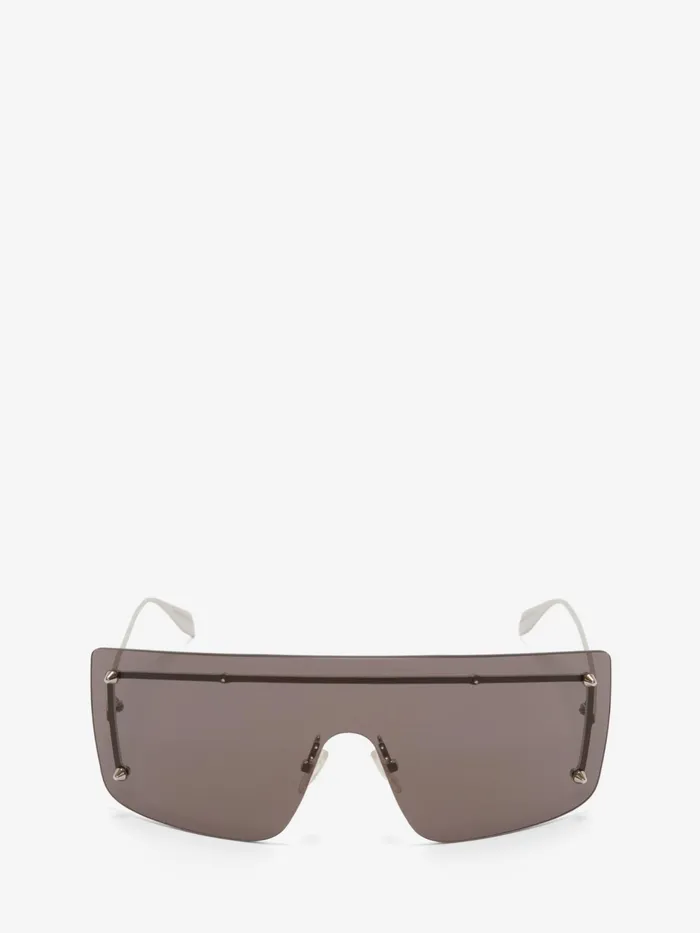 WomenMen Sunglasses Alexander McQueen Spike Studs Mask Sunglasses Smokesilver WomenMen Sunglasses Alexander McQueen Spike Studs Mask Sunglasses Smokesilver
