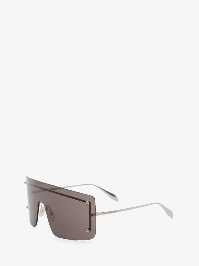 WomenMen Sunglasses Alexander McQueen Spike Studs Mask Sunglasses Smokesilver