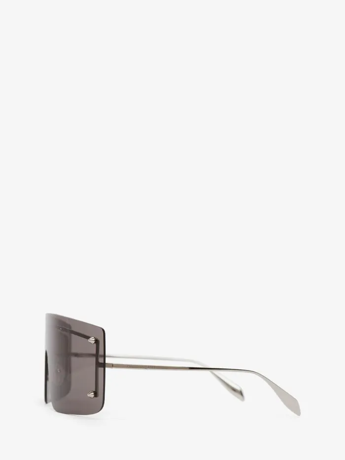 WomenMen Sunglasses Alexander McQueen Spike Studs Mask Sunglasses Smokesilver