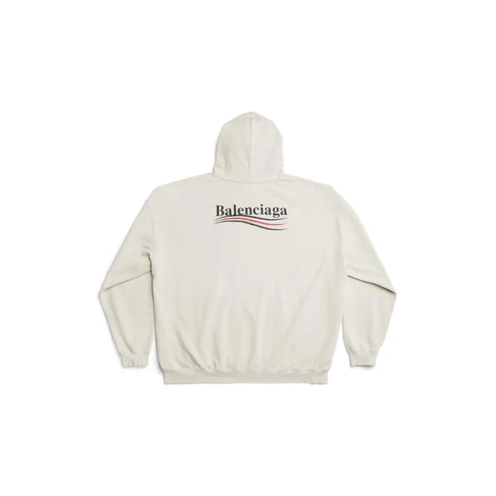WomenMen Sweatshirts and Hoodies Balenciaga Political Campaign Hoodie Large Fit In Off White