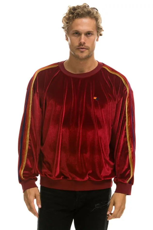 WomenMen Sweatshirts Aviator Nation Classic Velvet Relaxed Sweatshirt 8211 Red