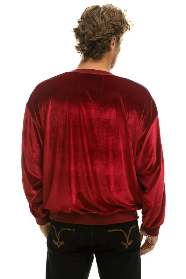 WomenMen Sweatshirts Aviator Nation Classic Velvet Relaxed Sweatshirt 8211 Red