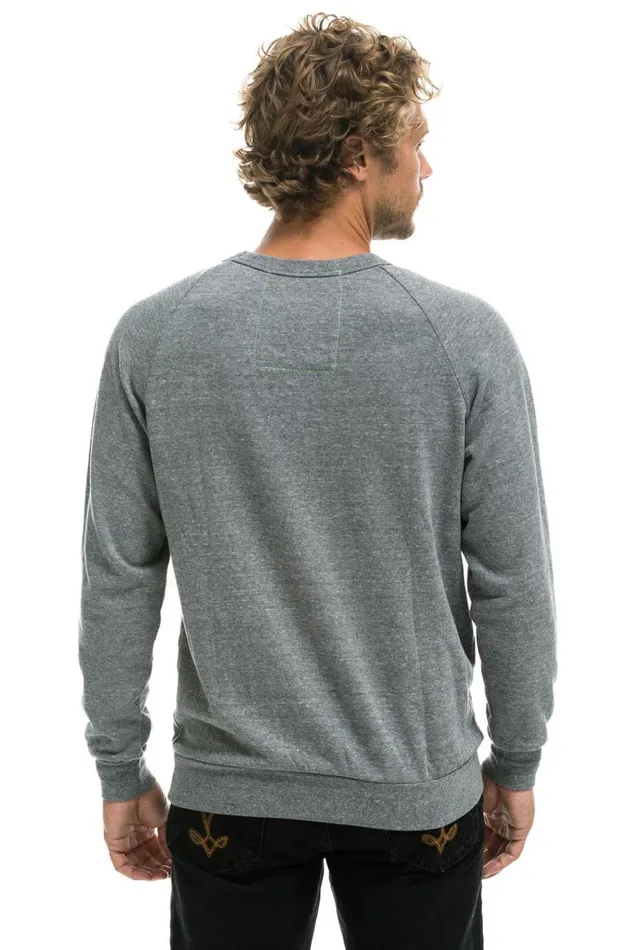 WomenMen Sweatshirts Aviator Nation Never Stop Chasing Rainbows Crew Sweatshirt 8211 Heather Grey