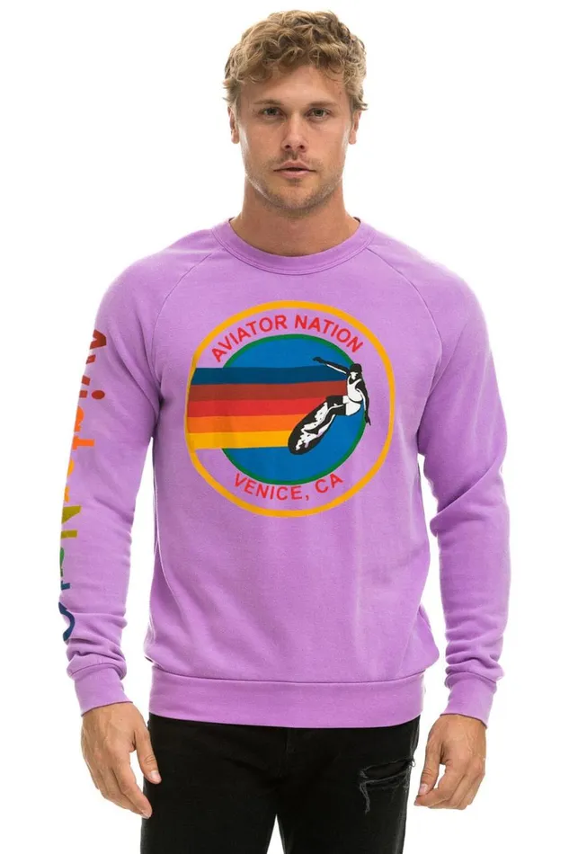 WomenMen Sweatshirts Aviator Nation Sweatshirt 8211 Neon Purple