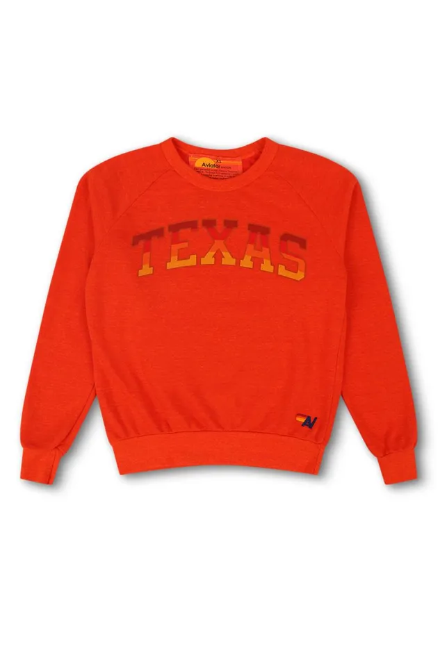 WomenMen Sweatshirts Aviator Nation University Of Texas Crew Sweatshirt 8211 Orange