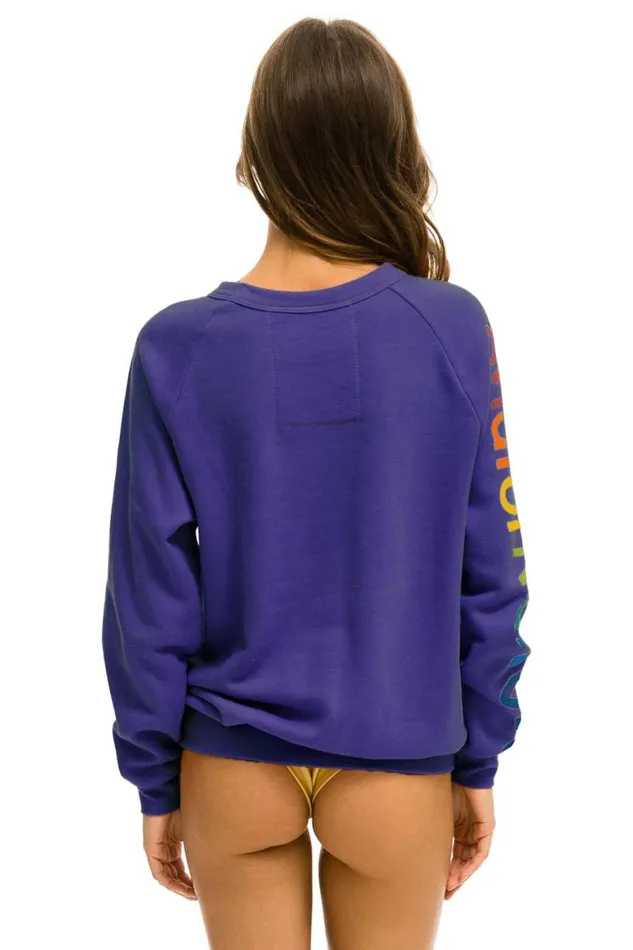 WomenMen Sweatshirts Aviator Nation Vail Crew Sweatshirt 8211 Purple