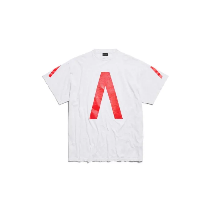 WomenMen Tshirts Balenciaga Balenciaga Music Archive Series Connected Tshirt Oversized In Light Greyred