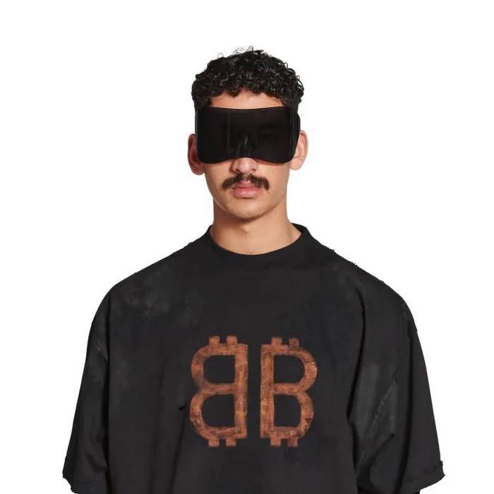WomenMen Tshirts Balenciaga Crypto Tshirt Oversized In Black Faded