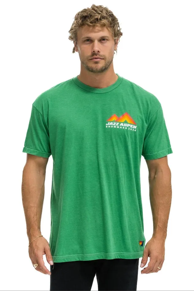 WomenMen Tees Aviator Nation Jazz Aspen Snowmass 2024 Crew Tee Shirt 8211 Kelly Green WomenMen Tees Aviator Nation Jazz Aspen Snowmass 2024 Crew Tee Shirt 8211 Kelly Green