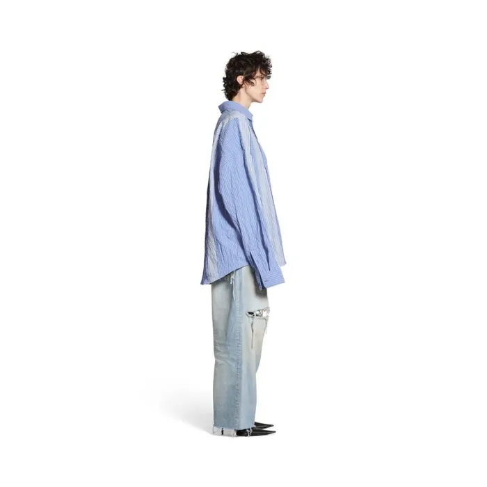 WomenMen Tops and Shirts Balenciaga Diy Shirt Oversized In Light Blue