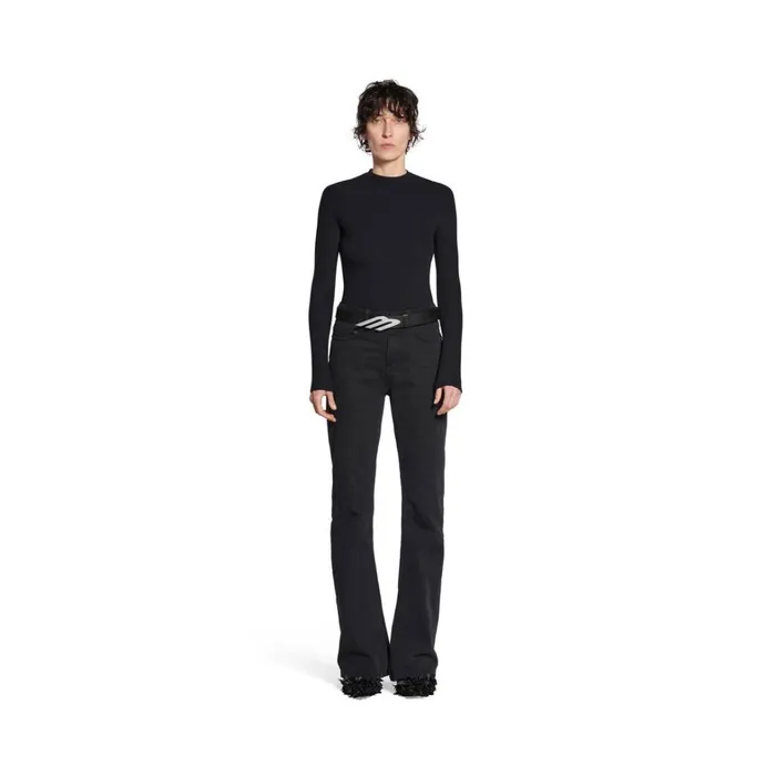 WomenMen Trousers Balenciaga Bootcut Trousers In Black
