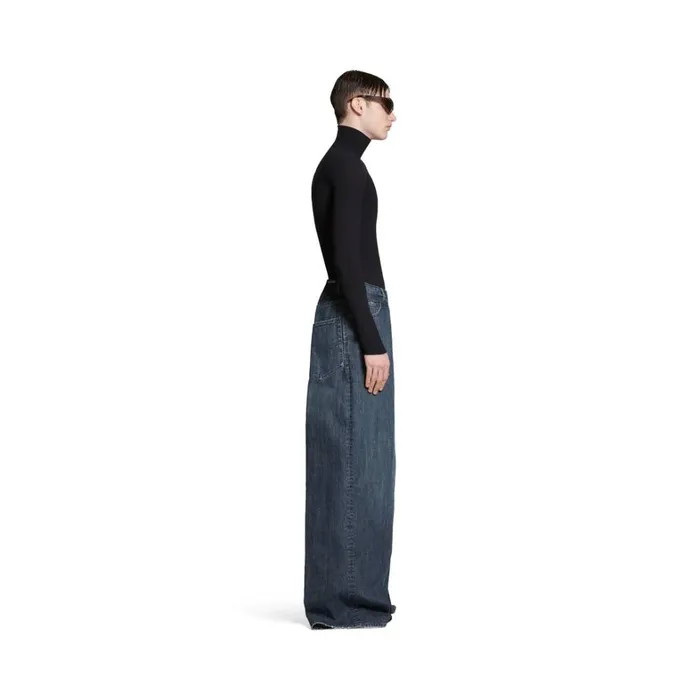 WomenMen Trousers Balenciaga Double Side Trousers In Dark Blue