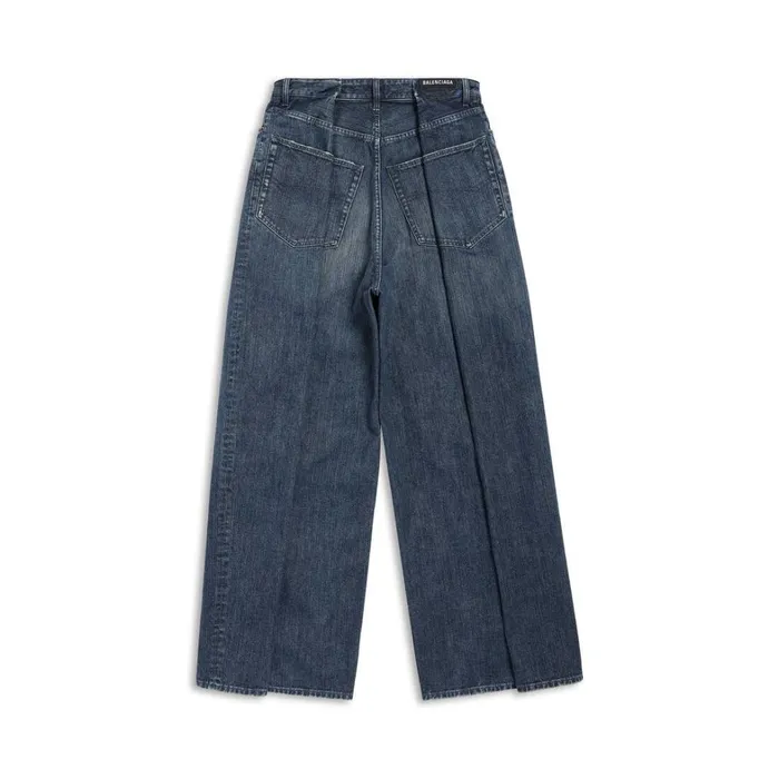 WomenMen Trousers Balenciaga Double Side Trousers In Dark Blue