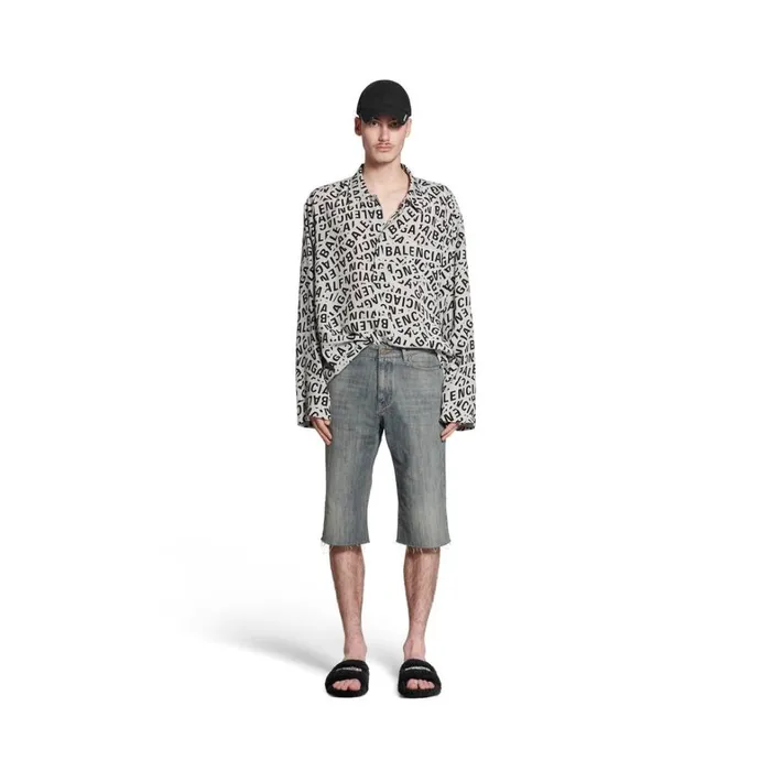 WomenMen Trousers Balenciaga Slim Shorts In Light Blue