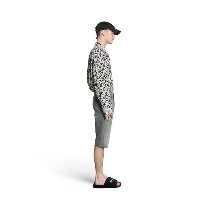 WomenMen Trousers Balenciaga Slim Shorts In Light Blue