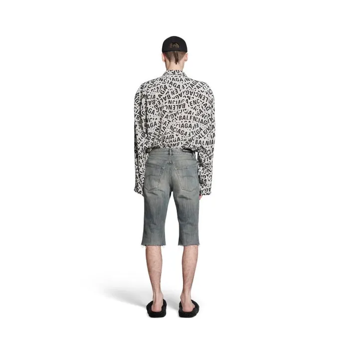 WomenMen Trousers Balenciaga Slim Shorts In Light Blue