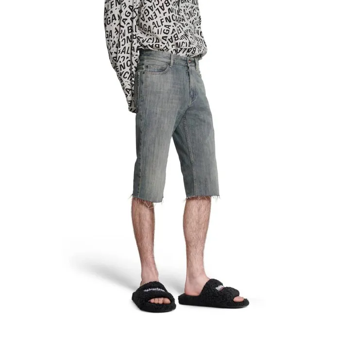 WomenMen Trousers Balenciaga Slim Shorts In Light Blue