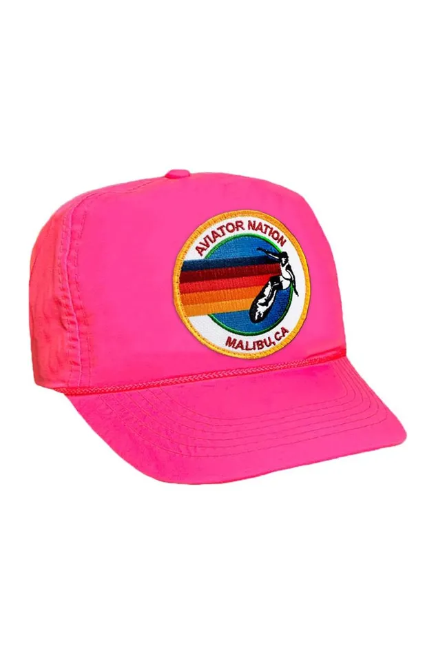 WomenMen Trucker Hats Aviator Nation Signature Malibu Vintage Nylon Trucker Hat