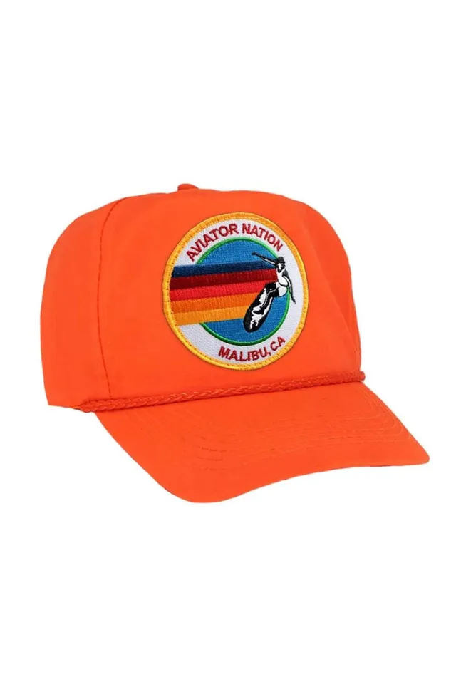 WomenMen Trucker Hats Aviator Nation Signature Malibu Vintage Nylon Trucker Hat