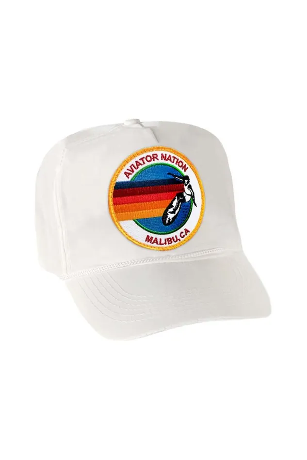 WomenMen Trucker Hats Aviator Nation Signature Malibu Vintage Nylon Trucker Hat