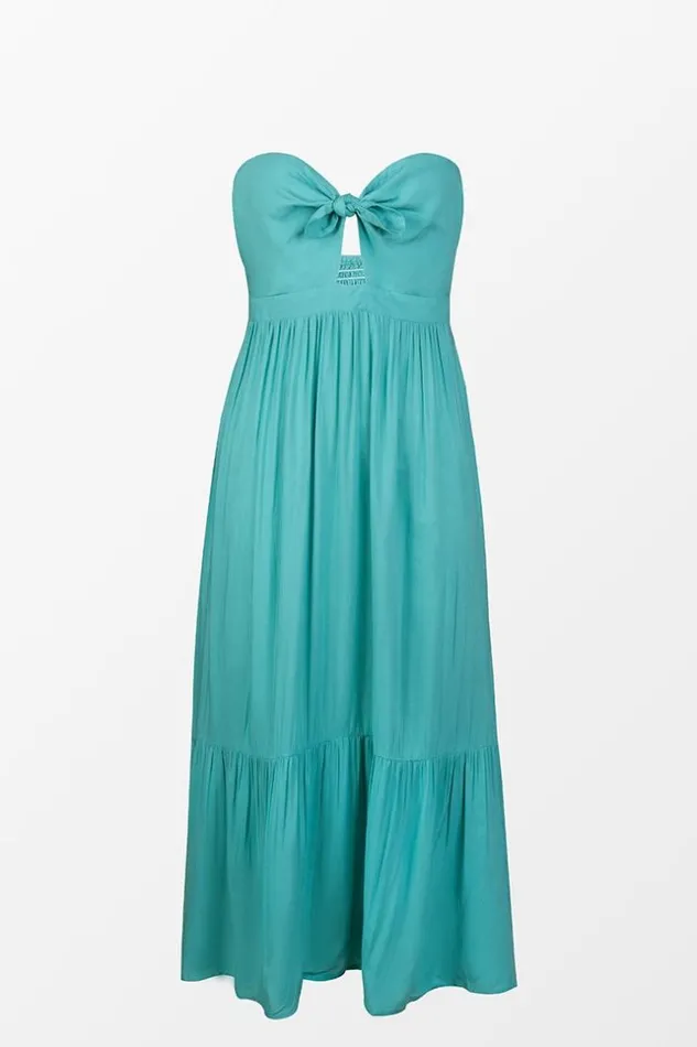 Women Midi Dresses Cupshe Kianna Sweetheart Neck Halter Bandeau Midi Dress Green