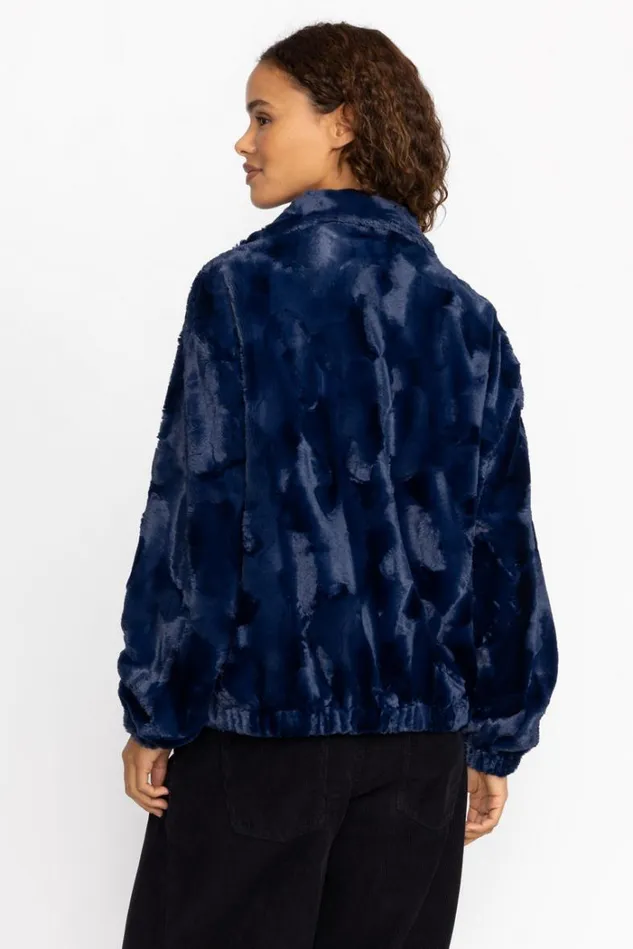 Women MIDNIGHT FAUX FUR BOMBER Deep Navy Johnny Was Outerwear Women MIDNIGHT FAUX FUR BOMBER Deep Navy Johnny Was Outerwear