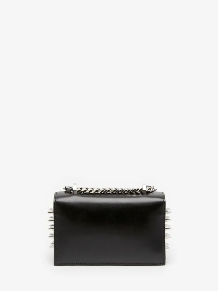 Women Mini Bags Alexander McQueen The Biker Studded Mini Jewelled Satchel Black