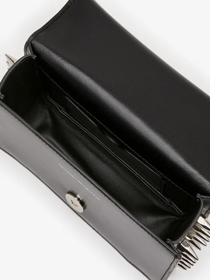 Women Mini Bags Alexander McQueen The Biker Studded Mini Jewelled Satchel Black