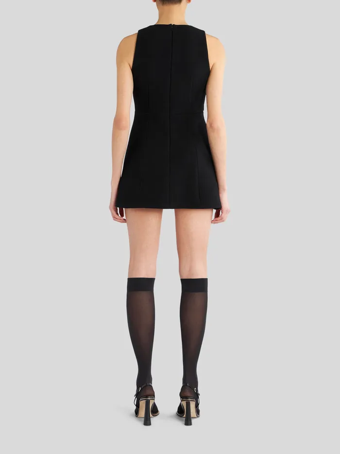 Women Mini Dress In Wool And Floral Embroidery Etro Dresses