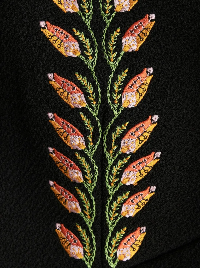 Women Mini Dress In Wool And Floral Embroidery Etro Dresses