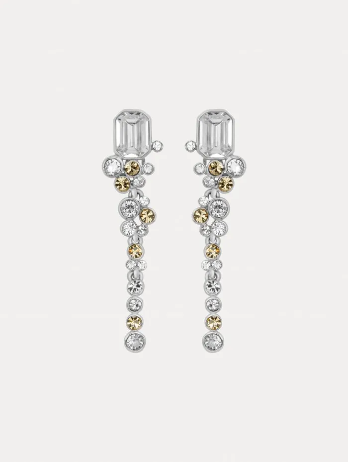 Women Mixed Crystal ClipOn Earrings Crystal Oscar De La Renta Earrings