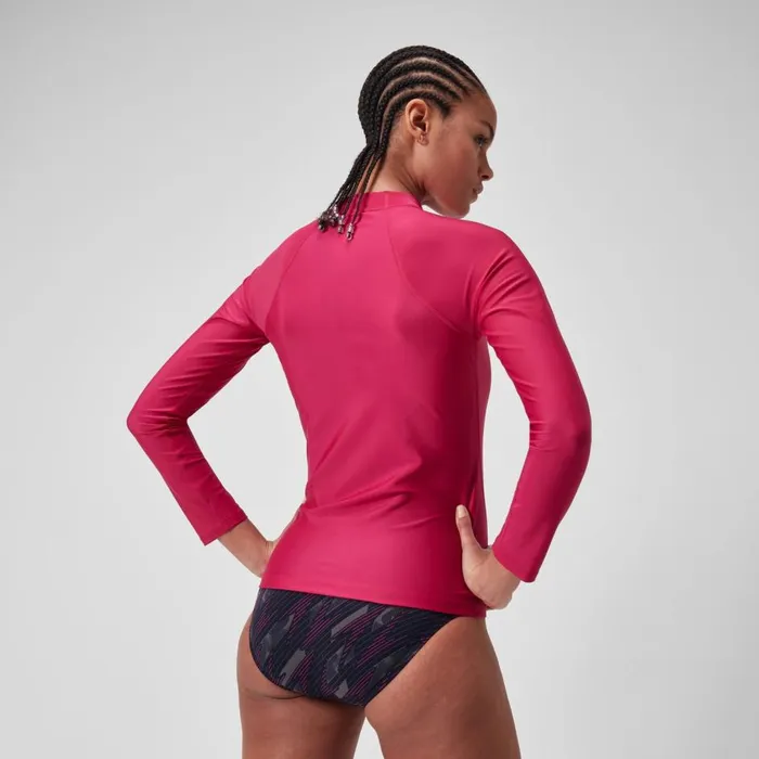 Women Modest Swimwear Speedo Women039sLong Sleeve Rash Top Purple