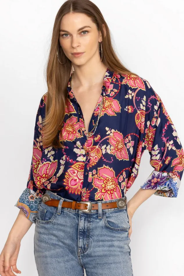 Women MONTREUX BUTTON UP BLOUSE Montreux Johnny Was Tops
