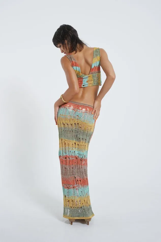Women Multi Knitted Tie Top Jaded London Knitwear