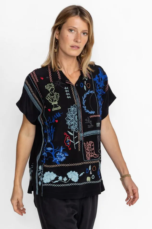 Women NAHMAD BLOUSE Black Johnny Was Tops
