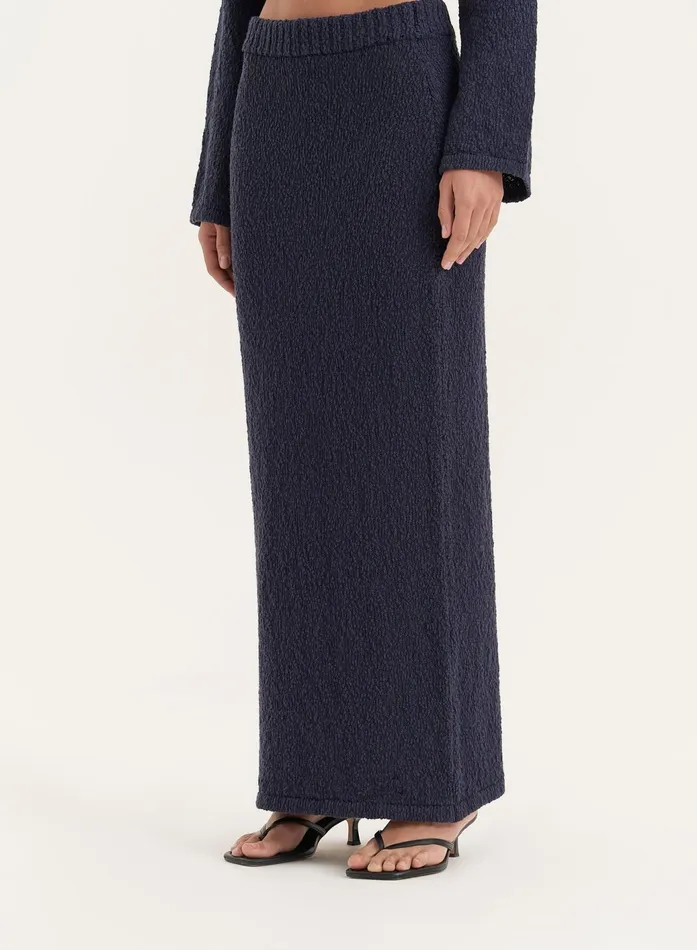 Women Navy Knitted Maxi Skirt Sharni 4th and Reckless Skirts