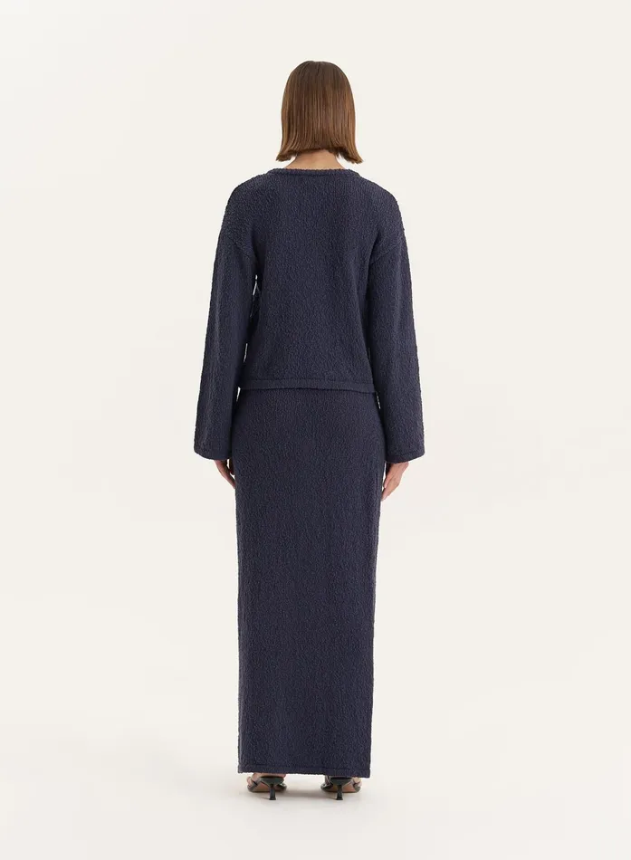 Women Navy Knitted Maxi Skirt Sharni 4th and Reckless Skirts