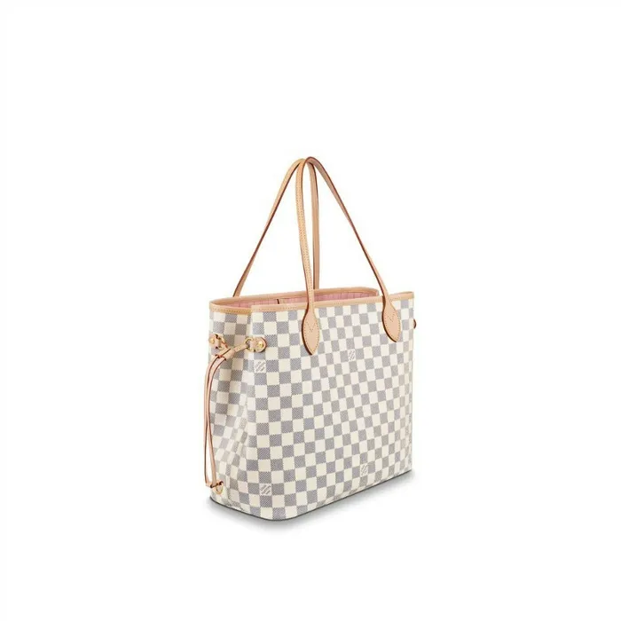 Women Neverfull Bag Louis Vuitton Louis Vuitton N41605 Neverfull MM Rose Ballerine Damier Azur Canvas 8211 Louis Vuitton Handbag Store