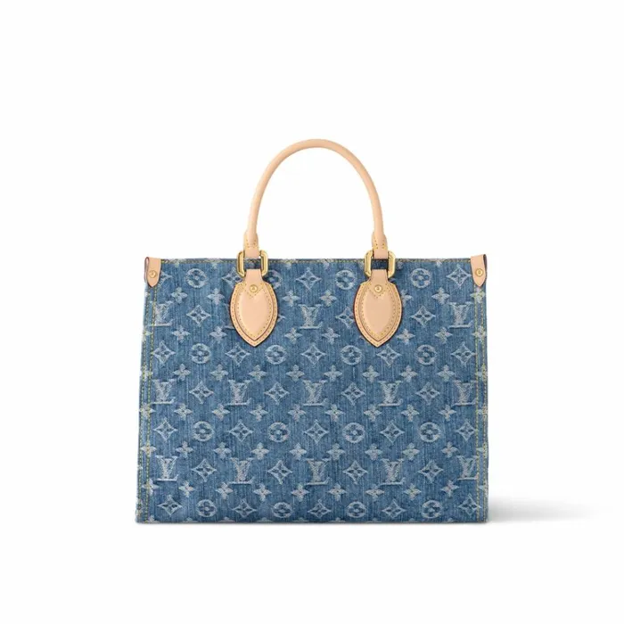 Women Onthego Bag Louis Vuitton Louis Vuitton M46871 OnTheGo MM Denim Blue 8211 Louis Vuitton Handbag Store