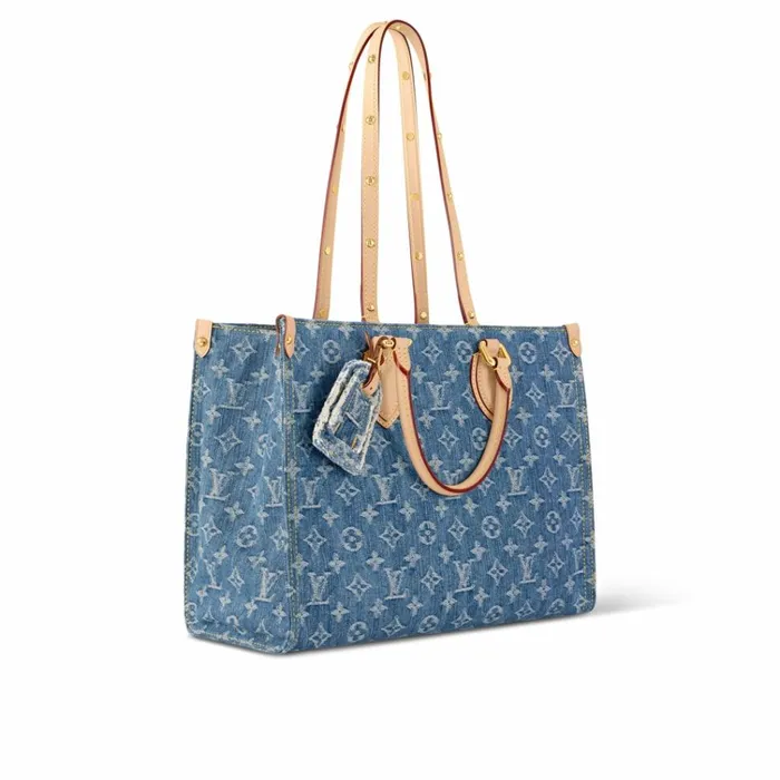 Women Onthego Bag Louis Vuitton Louis Vuitton M46871 OnTheGo MM Denim Blue 8211 Louis Vuitton Handbag Store