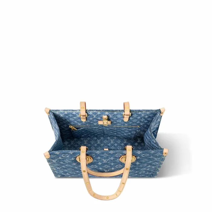 Women Onthego Bag Louis Vuitton Louis Vuitton M46871 OnTheGo MM Denim Blue 8211 Louis Vuitton Handbag Store
