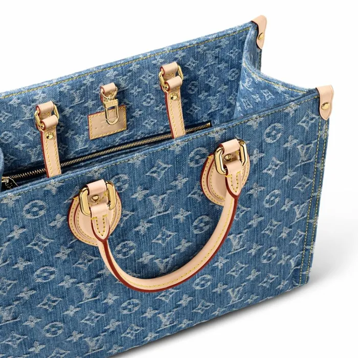 Women Onthego Bag Louis Vuitton Louis Vuitton M46871 OnTheGo MM Denim Blue 8211 Louis Vuitton Handbag Store